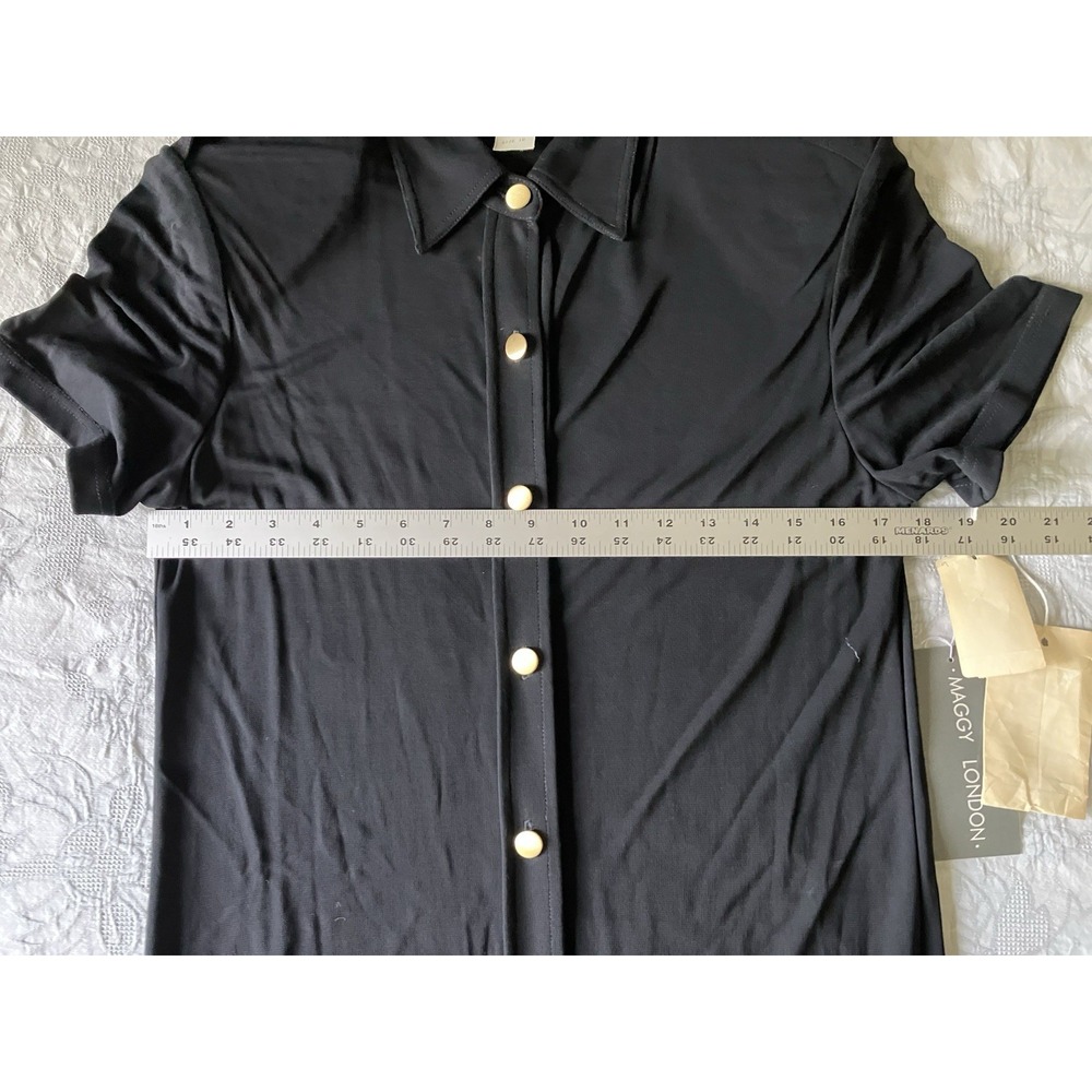 Vintage NWT Maggy London Button Front Short Sleeve Maxi Women's Sz 10 - Picture 9 of 10